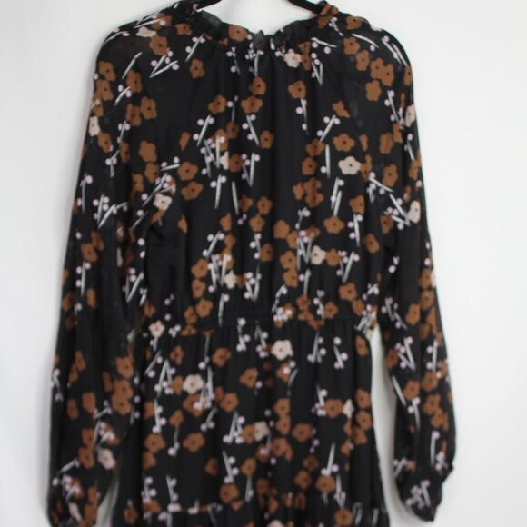 NWT Cynthia Rowley Blossom Black Floral Silk Maxi Dress Size Small - Picture 3 of 14